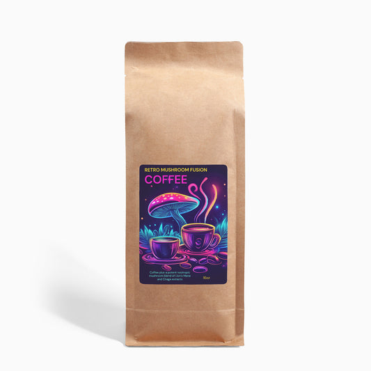 RETRO MUSHROOM COFFEE FUSION - LION’S MANE & CHAGA 16OZ