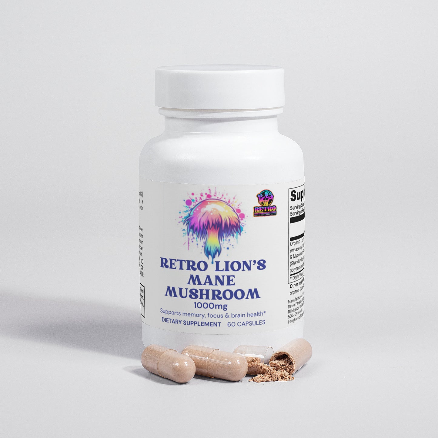 RETRO LION'S MANE MUSHROOM 1000 MG CAPSULES