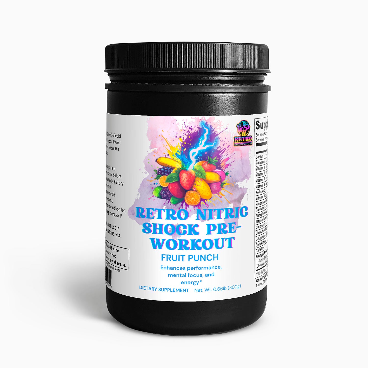 RETRO NITRIC SHOCK PRE-WORKOUT POWDER (FRUIT PUNCH)