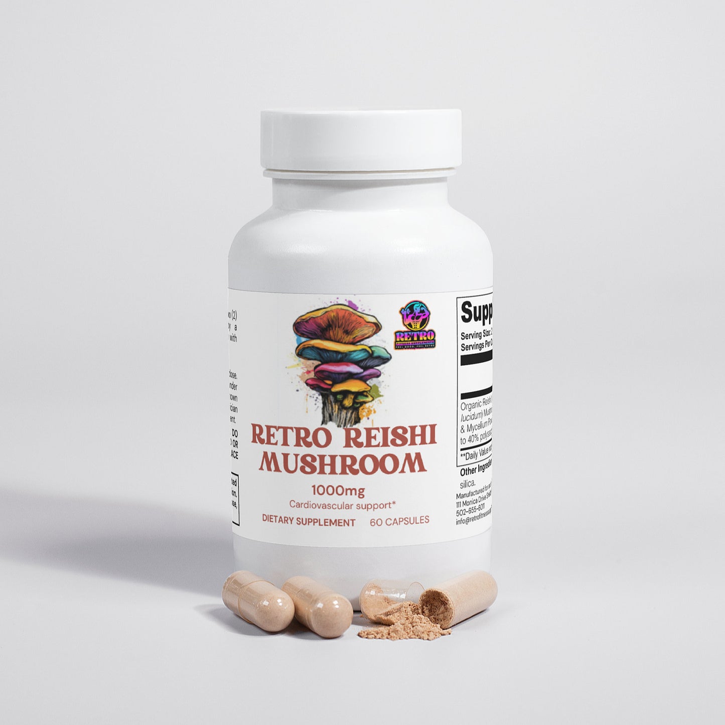 RETRO REISHI MUSHROOM 1000 MG CAPSULES