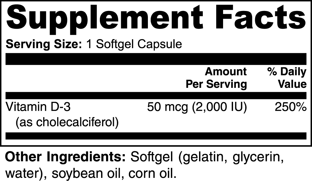 RETRO VITAMIN D3 2,000 IU