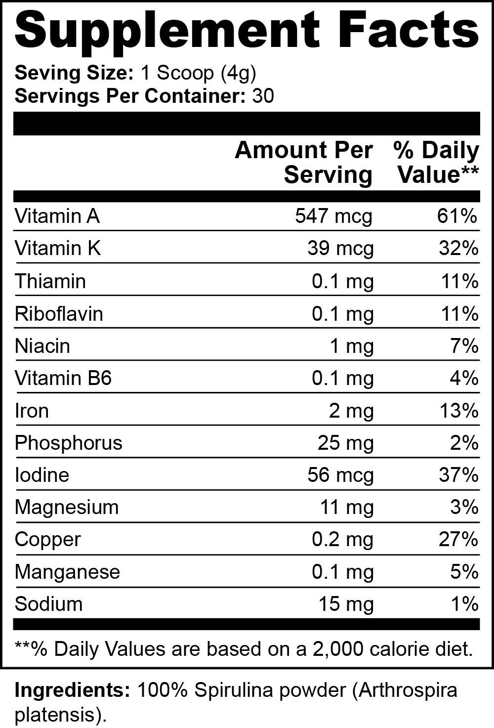 RETRO SPIRULINA POWDER