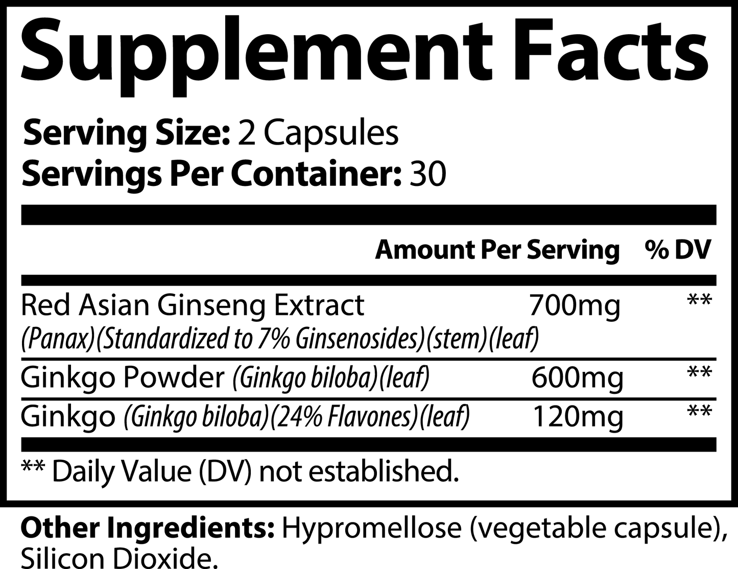 RETRO GINKGO BILOBA + GINSENG CAPSULES