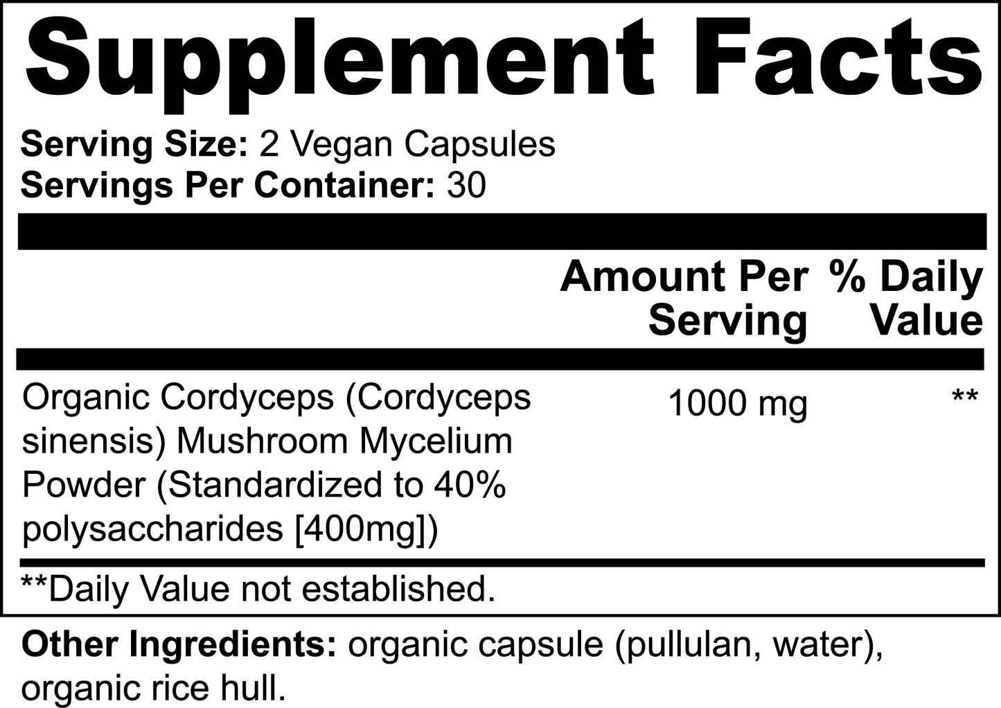 RETRO CORDYCEPS MUSHROOM 1000 MG